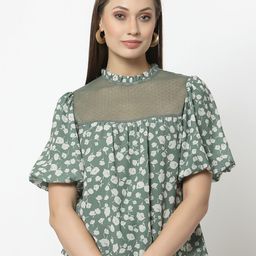 Gipsy Women Green Floral Print Top-image-57