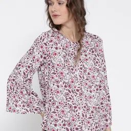 Sera White Floral Print Pure Cotton Top-picture-19