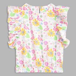 ELLE Kids Girls White Floral Print Top-image-92