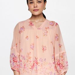 AND Floral Printed Puffed Sleeves A-Line Top-image-98