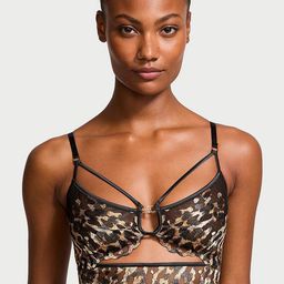 Victoria's Secret Women Animal Skin Embroidery Medium Coverage Bra-image-10