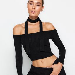 Trendyol Halter Neck Bardot Crop Top-picture-56