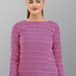 TAARAA Geometric Print  Boat Neck Top-image-56