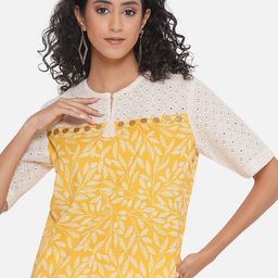 KALINI Geometric Print Top-0
