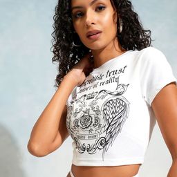 Tokyo Talkies Waist Tie-Ups Graphic Printed Crop Top-image-28