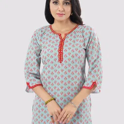 Saree Swarg Women Green Ethnic Motifs Printed Kurti-picture-18