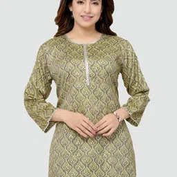 Saree Swarg Green Ethnic Motifs Printed Kurti-image-64
