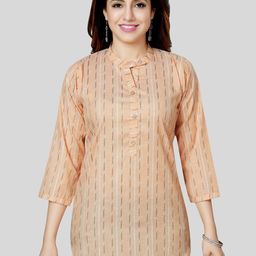 Saree Swarg Striped Mandarin Collar Kurti-image-64