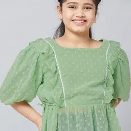 Stylo Bug Square Neck Ruffles Chiffon Top-image-51