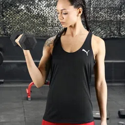 Puma Women Black Solid Active Tank Sustainable Top-image-83