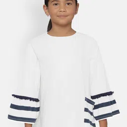 METRO KIDS COMPANY Girls White Organic Cotton Solid Top-picture-29