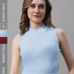 FBAR Pack Of 2 Bio Washed Ribbed Cotton Crop Tops-image-80