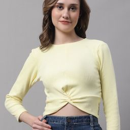 FBAR Ribbed Twisted Cotton Crop Fitted Top-image-82