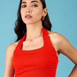 Uptownie Halter Neck Cotton Crop Top-image-42