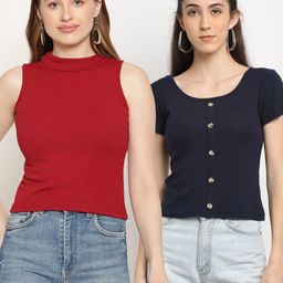 Miaz Lifestyle Pack Of 2 Cotton Crop Top-image-73