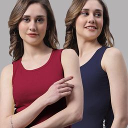 FBAR Pack Of 2 Round Neck Tank Cotton Top-image-91