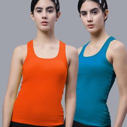 FBAR Pack of 2 Scoop Neck Bio Wash Skin Friendly Cotton Sports Tank Top-image-91