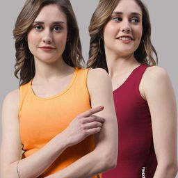 FBAR Pack Of 2 Round Neck Cotton Rib Tank Tops-image-92