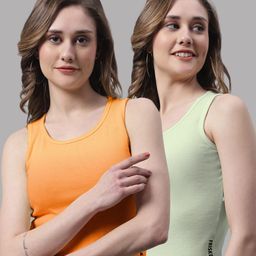 FBAR Pack Of 2 Round Neck Skin Friendly Bio-Wash Pure Cotton Fitted Crop Tops-image-92