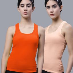 FBAR Pack of 2 Scoop Neck Bio Wash Skin Friendly Cotton Sports Tank Top-image-90