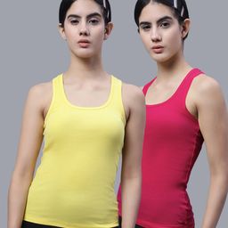 FBAR Pack Of 2 Racerback Bio Wash Pure Cotton Regular Tank Top-image-92