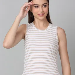 Dressitude Women Horizontal Stripes Striped Cotton Tank Top-image-83