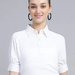 FITHUB Cuffed Sleeves Shirt Style Top-image-83