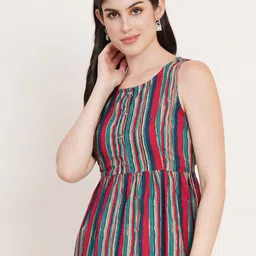 FABRIC FITOOR Vertical Stripes Cotton A-Line Top-picture-42