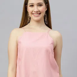 FLAMBOYANT Women Peach-Coloured Solid Crop Top-image-66