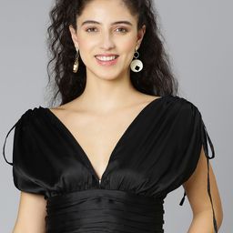 Oxolloxo Women Black Blouson Crop Top-image-51