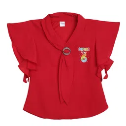 V-Mart Girls Flutter Sleeves Cotton Top-image-50