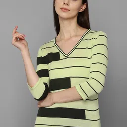Allen Solly Woman Yellow Striped Top-image-50