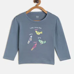 MINI KLUB Grey Printed Round-Neck Regular Top-image-54