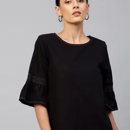 Chemistry Black Bell Sleeves Denim Top-image-12