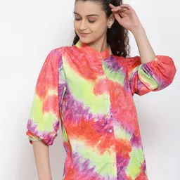 iki chic Multicoloured Extended Sleeves Styled Back Top-picture-0