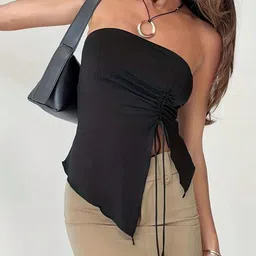 StyleCast Black Off-Shoulder Sleeveless Georgette Regular Top-picture-39