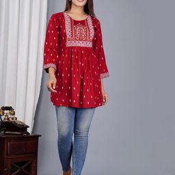 SkyaSia Ethnic Motifs Printed Empire Kurti-picture-43