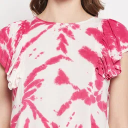 BAESD Tie and Dye Flutter Sleeves Regular Top image 2