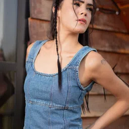 Stylecast X Hersheinbox Denim Corset Style Crop Top image 2