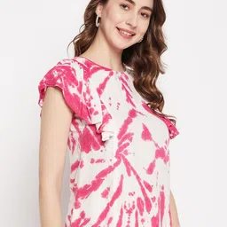BAESD Tie and Dye Flutter Sleeves Regular Top image 3