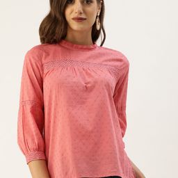 all about you Pink Self-Design Regular Top image 3
