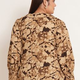 U&F Beyond Plus Size Abstract Printed Cuffed Sleeves Regular Top image 4