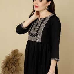 NISHABD Ethnic Motifs Print Sequined Regular Top image 4