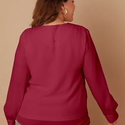 Zink Curve Plus Size Keyhole Neck Top image 5