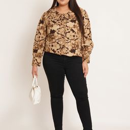 U&F Beyond Plus Size Abstract Printed Cuffed Sleeves Regular Top image 3