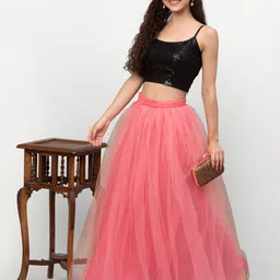 studio rasa Embellished Net Crop Top image 2