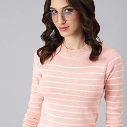 SHOWOFF Regular Fit Striped Round Neck Long Sleeve Acrylic T-shirts-18
