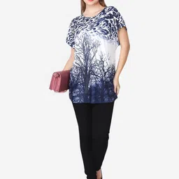 Steele Abstract Printed Round Neck Flutter Sleeve Regular Top image 4