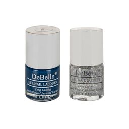 DeBelle Set of 2 Gel Nail Polish - Bleu Allure & Shimmer Top Coat- 8 ml Each-16