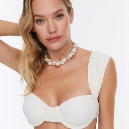 Trendyol Women Off White Textured Underwired Swim Top-image-26